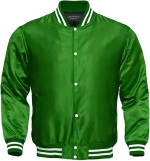 Varsity Jacket Letterman Baseball Jacket Bomber Jacket SATIN Fabric available in 10 Colors options