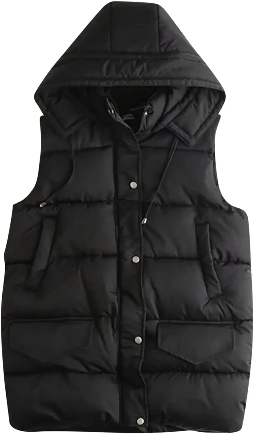 Vest Top Padded Coat Quilted Padded Jacket for Wowomen with Hood Puffer Jacket Windbreaker Quilted Coat Winter Soft