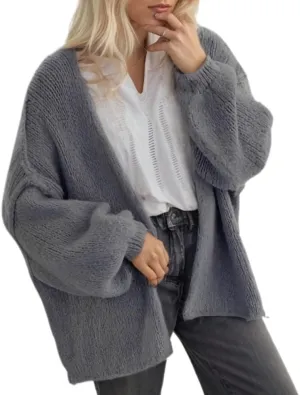 Women Chunky Sweater Y2k Oversized Knit Cardigans Long Sleeve Open Front Knit Sweaters Outwear 2025 Fall Winter Clothes