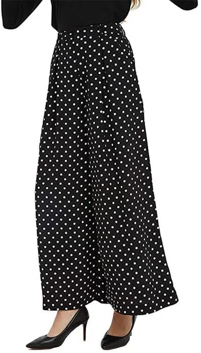 Women High Waist Casual Wide Leg Pants Elegant Work Pants Palazzo Pants Trousers with Pockets Lounge Pants Flowy