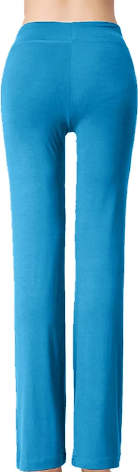 Women High Waist Yoga Trousers Solid Color Wide Leg Drawstring Casual Leggings Trendy Going Out Workout Yoga Pants