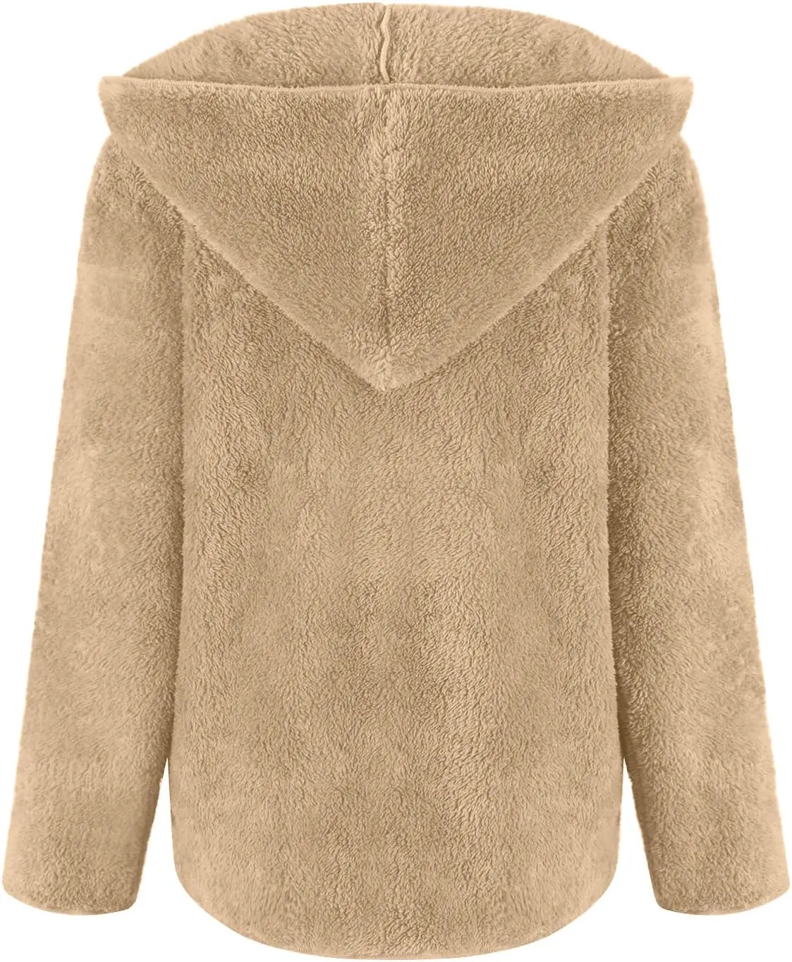 Women Sherpa Jacket Oversized Fleece Jacket Fall Teddy Bear Coat with Pockets Plus Size Open Front Hooded Cardigan