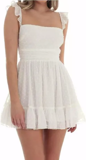 Women Y2K Square Neck Mini Dress Sweet Ruffle Lace Flare A Line Short Dress Fairy Backless Babydoll Dresses