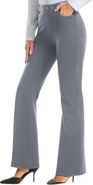 Womens Bootcut Dress Pants Business Casual Work Pants with Pockets High Waist Stretchy Trousers Office Slacks