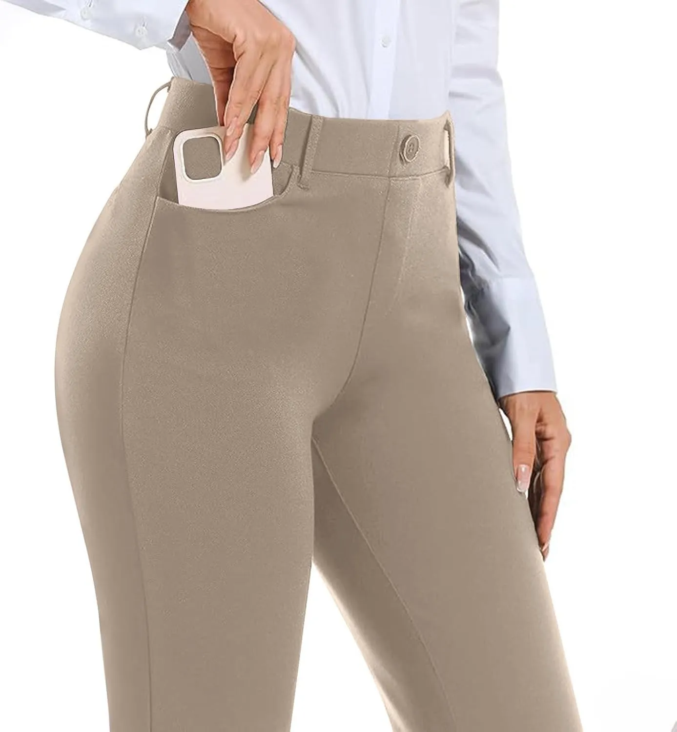 Womens Bootcut Dress Pants Business Casual Work Pants with Pockets High Waist Stretchy Trousers Office Slacks