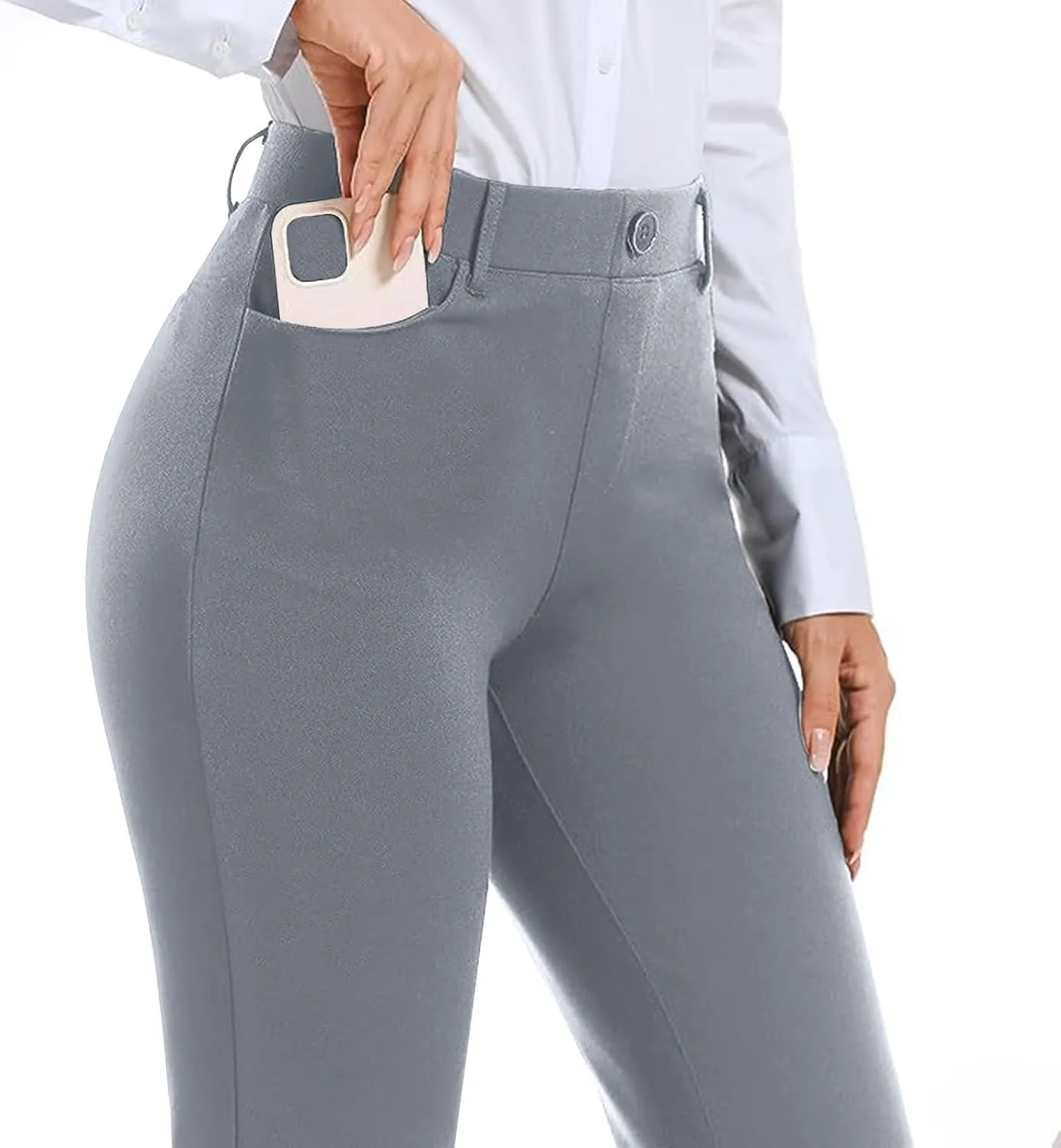Womens Bootcut Dress Pants Business Casual Work Pants with Pockets High Waist Stretchy Trousers Office Slacks