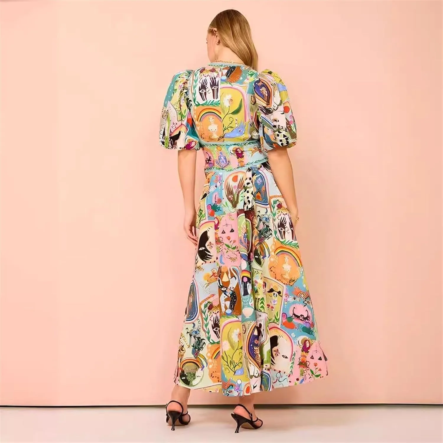Women's Casual Floral Print Short Sleeve V Neck Midi Dress Workwear Office Dress Plus Size Wedding Guest Dress
