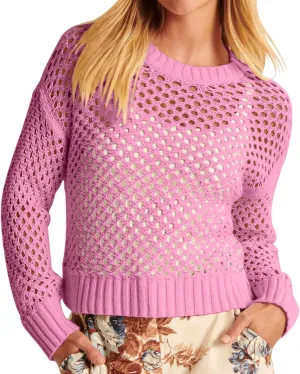 Women's Crochet Mesh Sweaters Hollow Out Long Sleeve Knit Top Bikini Beach Cover Ups