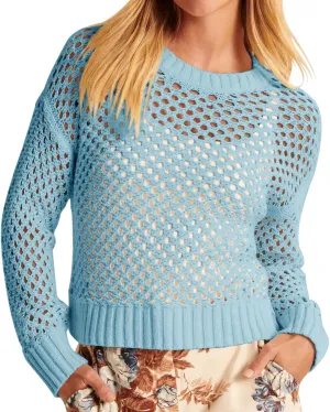 Women's Crochet Mesh Sweaters Hollow Out Long Sleeve Knit Top Bikini Beach Cover Ups