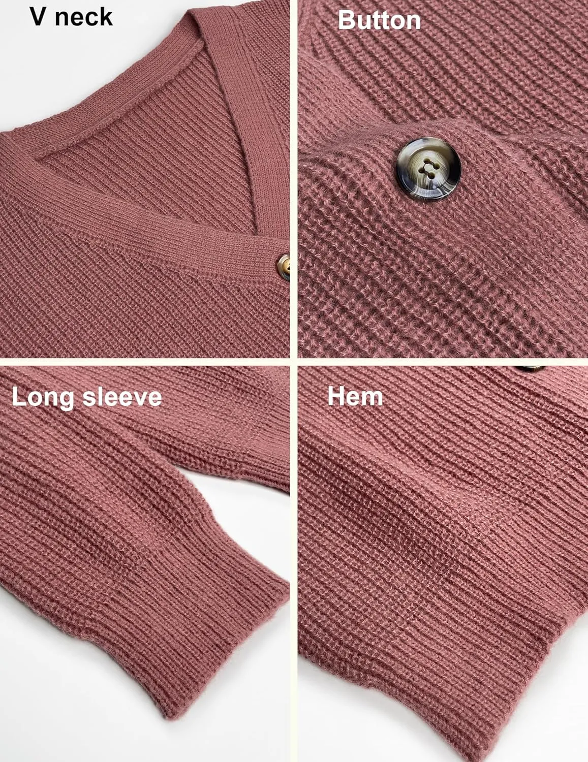 Womens Fall Laies Cute Ribbed Knit V Neck Color Block Striped Button Fake Pocket Long Sleeve Sweater Cardigan 2024