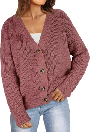 Womens Fall Laies Cute Ribbed Knit V Neck Color Block Striped Button Fake Pocket Long Sleeve Sweater Cardigan 2024