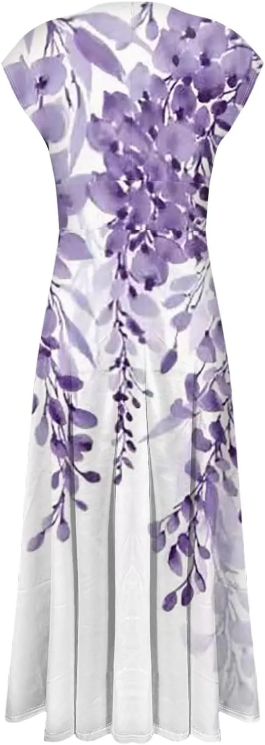 Women's Loose Fit Maxi Dresses Chiffon Daily Swing Casual 2025 Mature Outdoor Fashion Ruffled Short Dress