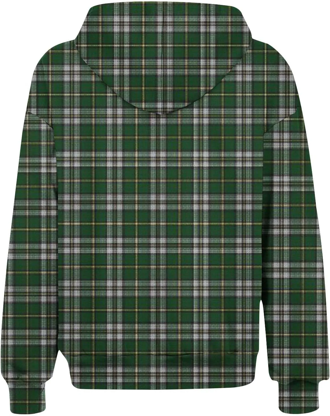 Womens Plaid Jackets 2025 Zipper Hooded Plaid Drawstring Sweatshirt Loose Long Sleeve Oversized Plaid Hoodie Jackets