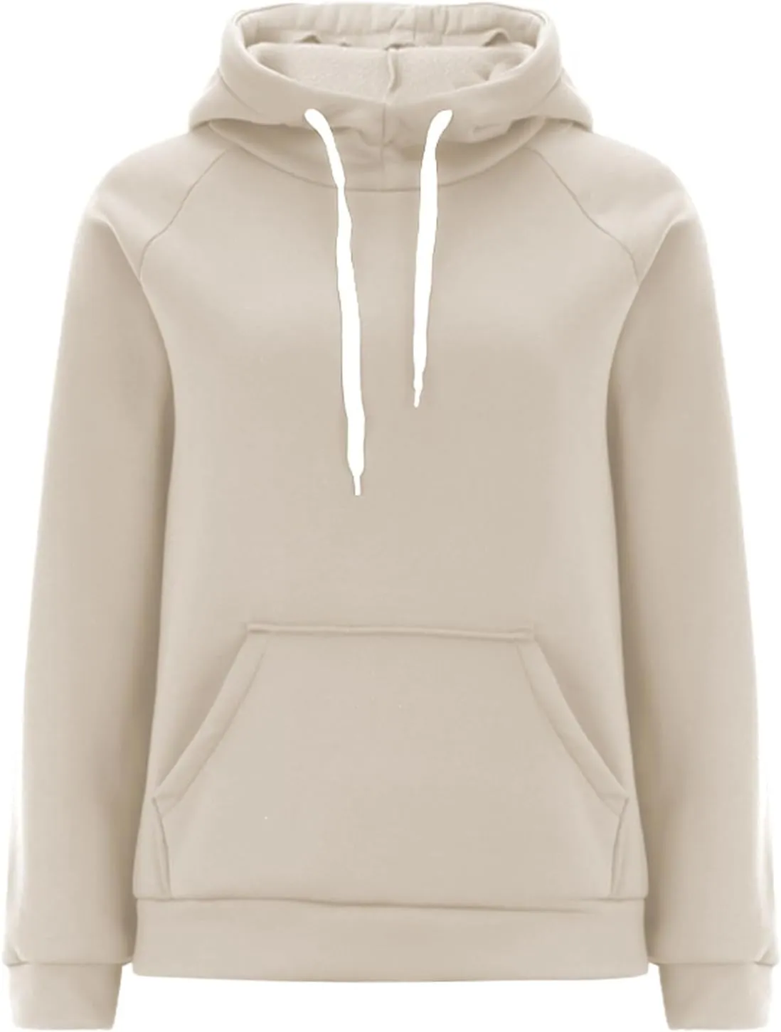 Womens Plain Winter Hoodies Oversized Casual Sweatshirt with Pocket Long Sleeve Hooded Sweater Basic Comfy Pullover