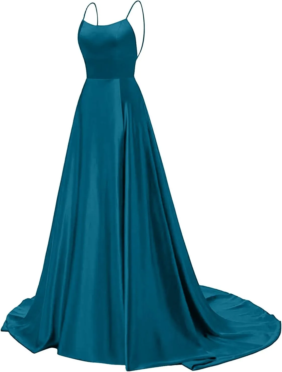 Women's Plus Size Chiffon Off Shoulder Formal Dress with Side Slit Spaghetti Straps Prom Dress Elegant Maxi Dress
