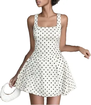 Women's Summer Bubble Mini Dresses 2025 Strapless Ruffle Skirt Flowy A Line Dress Prom Gowns Party Clubwear