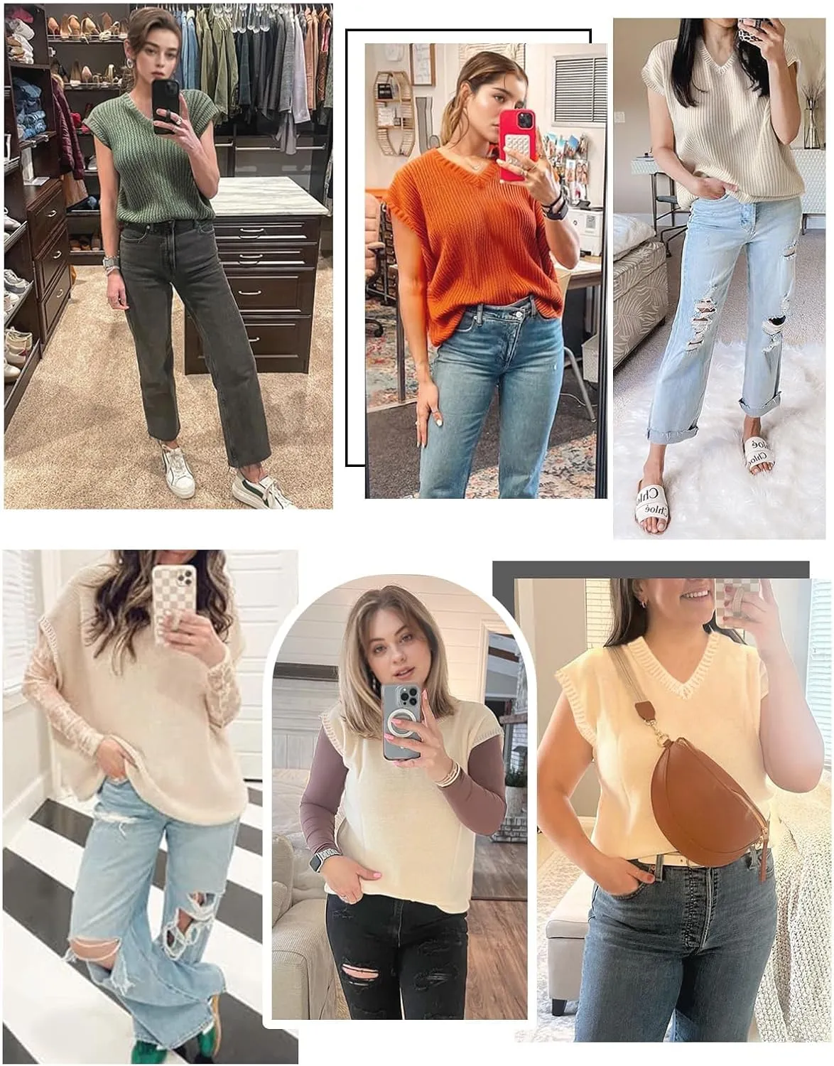 Womens Summer Tops Trendy 2025 Sweater Vest Women Knit Tank Tops V Neck Cap Sleeve Loose Shirts Vacation Casual Outfits