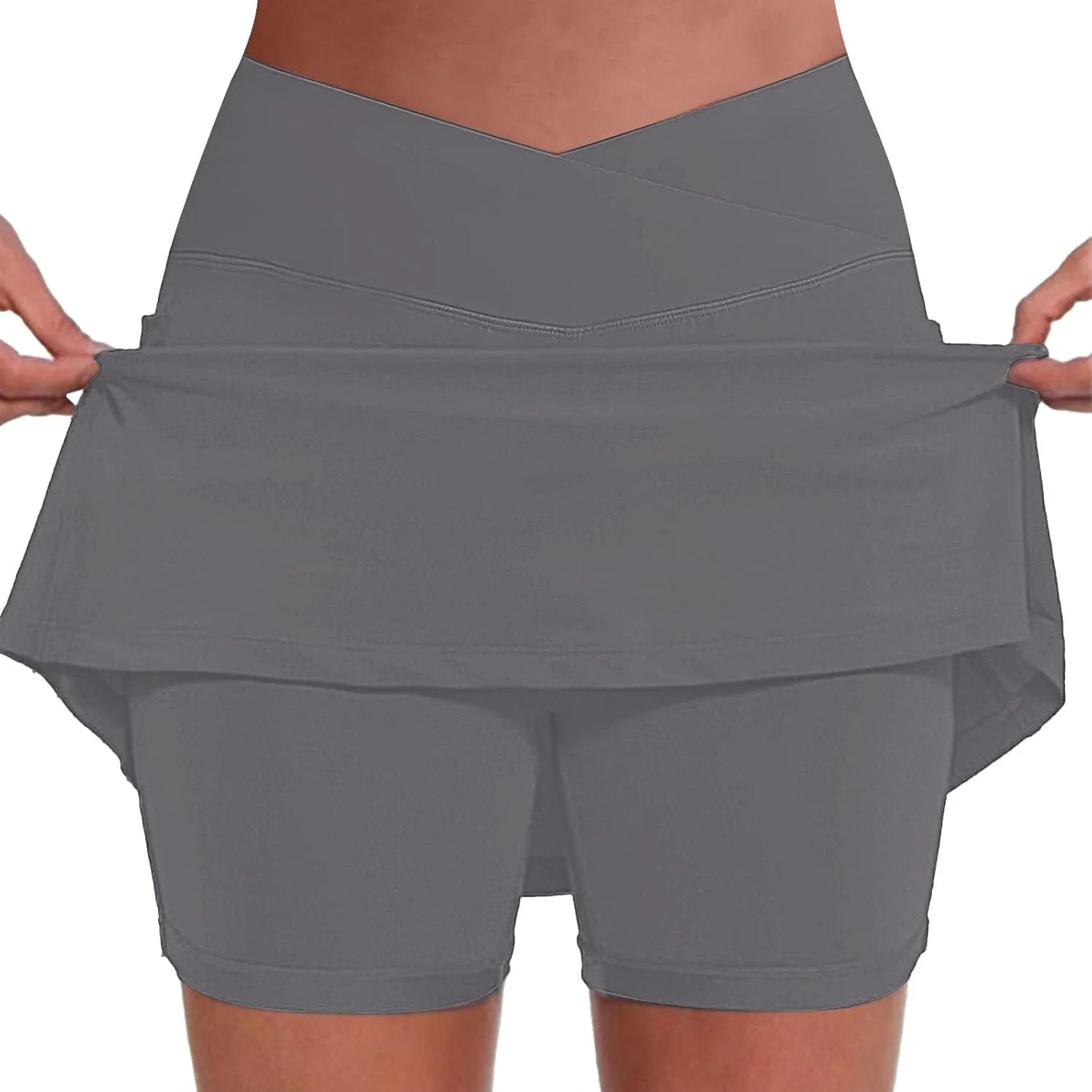 Womens Tennis Skirt with Shorts High Waisted Athletic Golf Shorts Trendy Flowy Workout Golf Skorts Mini Skirts