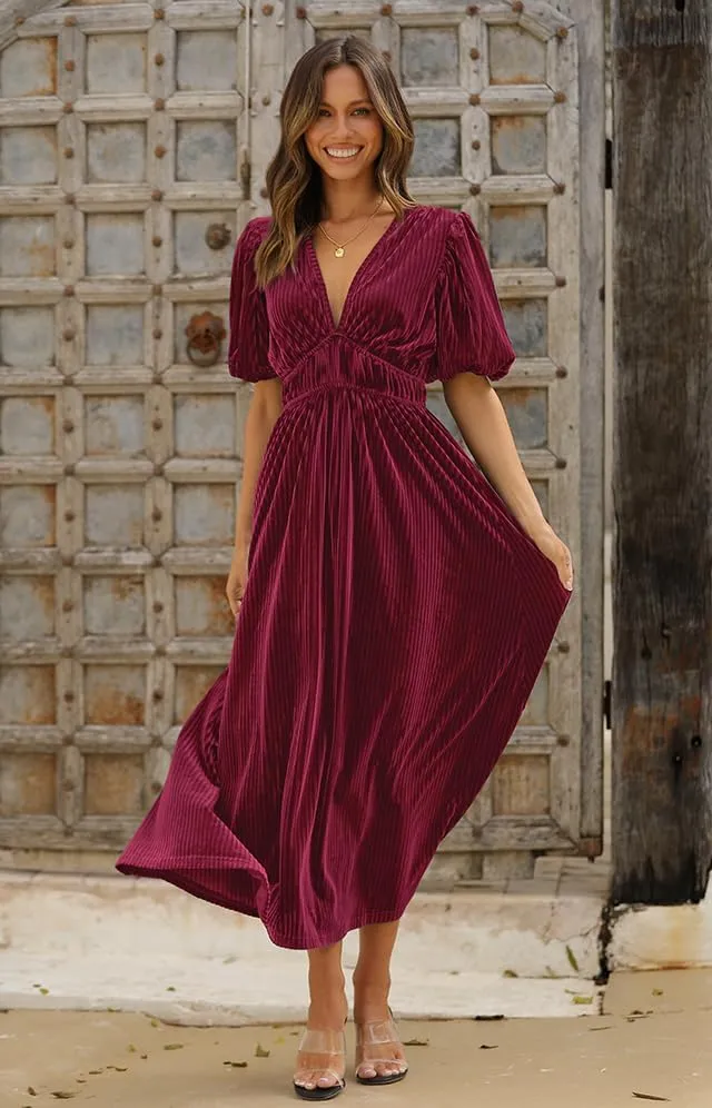 Women's Velvet Maxi Dress Formal Dresses for Wedding Guest Dress