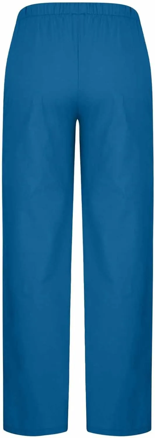 Womens Wide Leg Yoga Pants Linen Elastic High Waist Drawstring Lounge Trousers Summer Boho Flowy Slacks