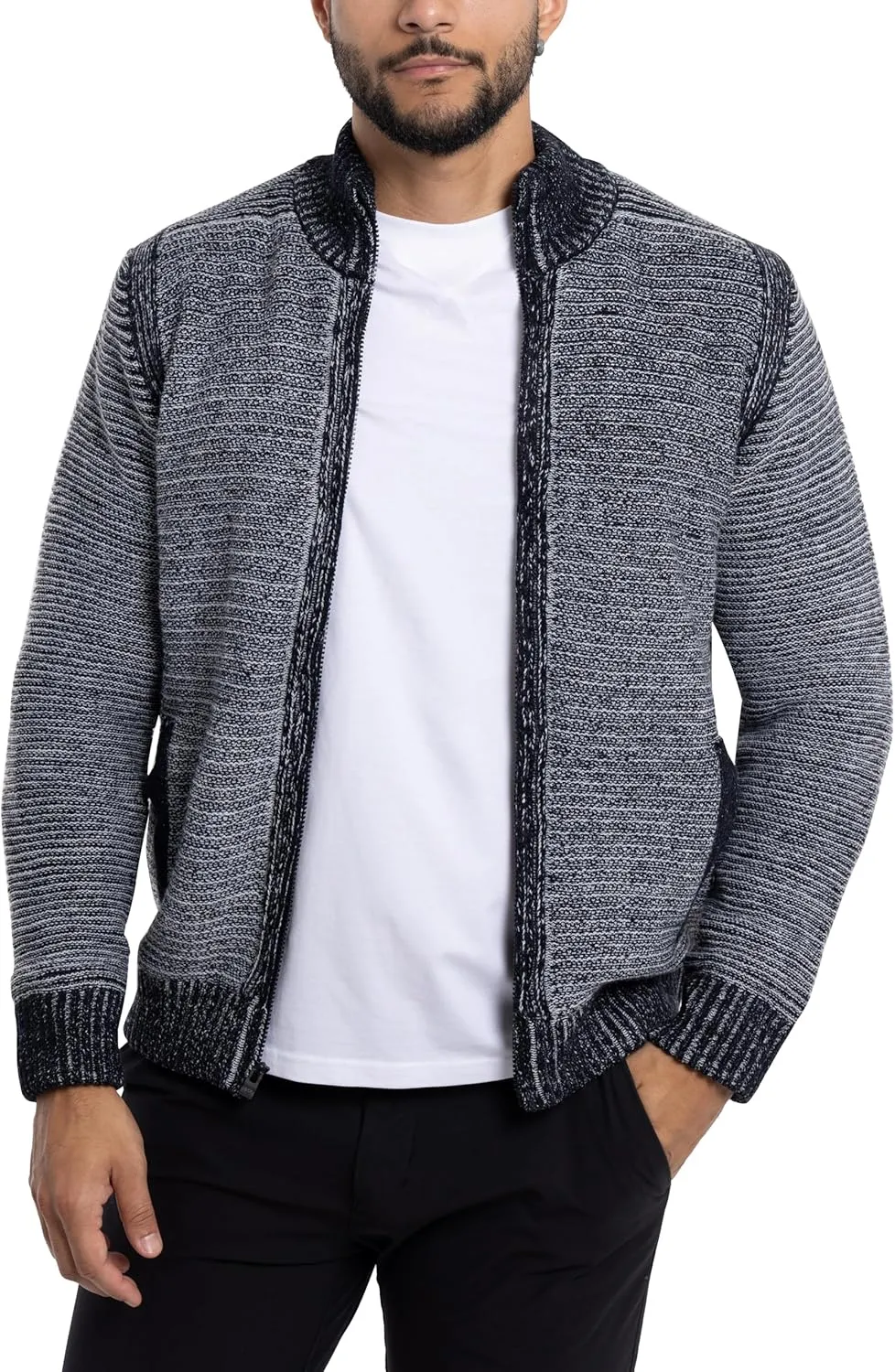 X RAY Mens Zip Up Cardigan Sweater for Men, Full Zip Slim Fit Knit Jacket for Spring (Big and Tall),