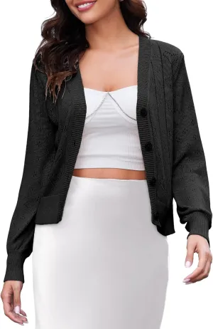 YADIFEN Women's 3/4 Sleeve Cropped Cardigan Open Front Lightweight Bolero Shrugs for Evening Dresses