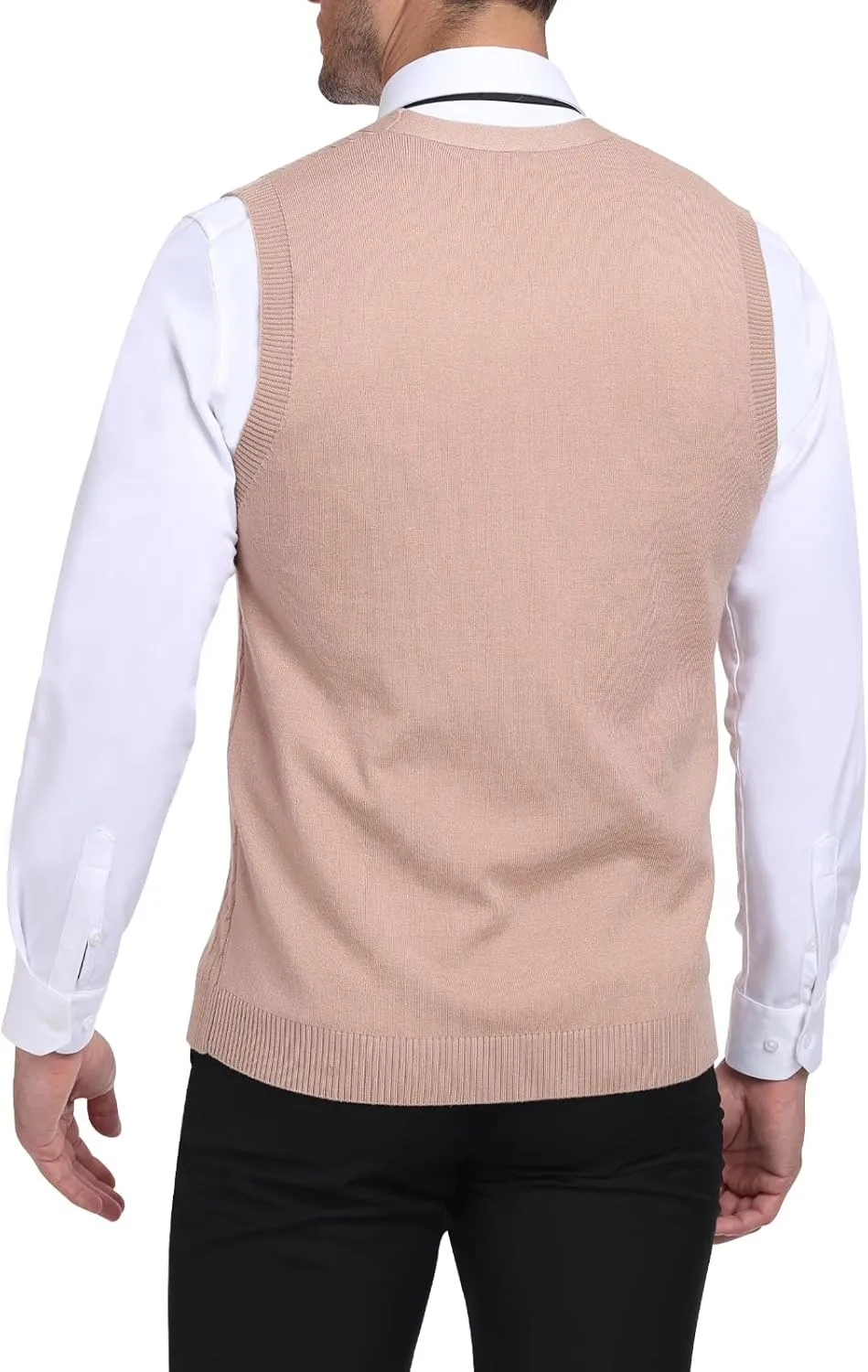 YTD Men's Sleeveless Sweater Vest V-Neck Casual Cable Knit Button Down Cardigan Vest