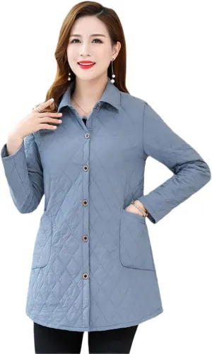 Zadaos Thin Quilted Jacket Autumn Winter Warm Long-Sleeved Jacket Parkas Women Cotton-Padded Cotton Coat