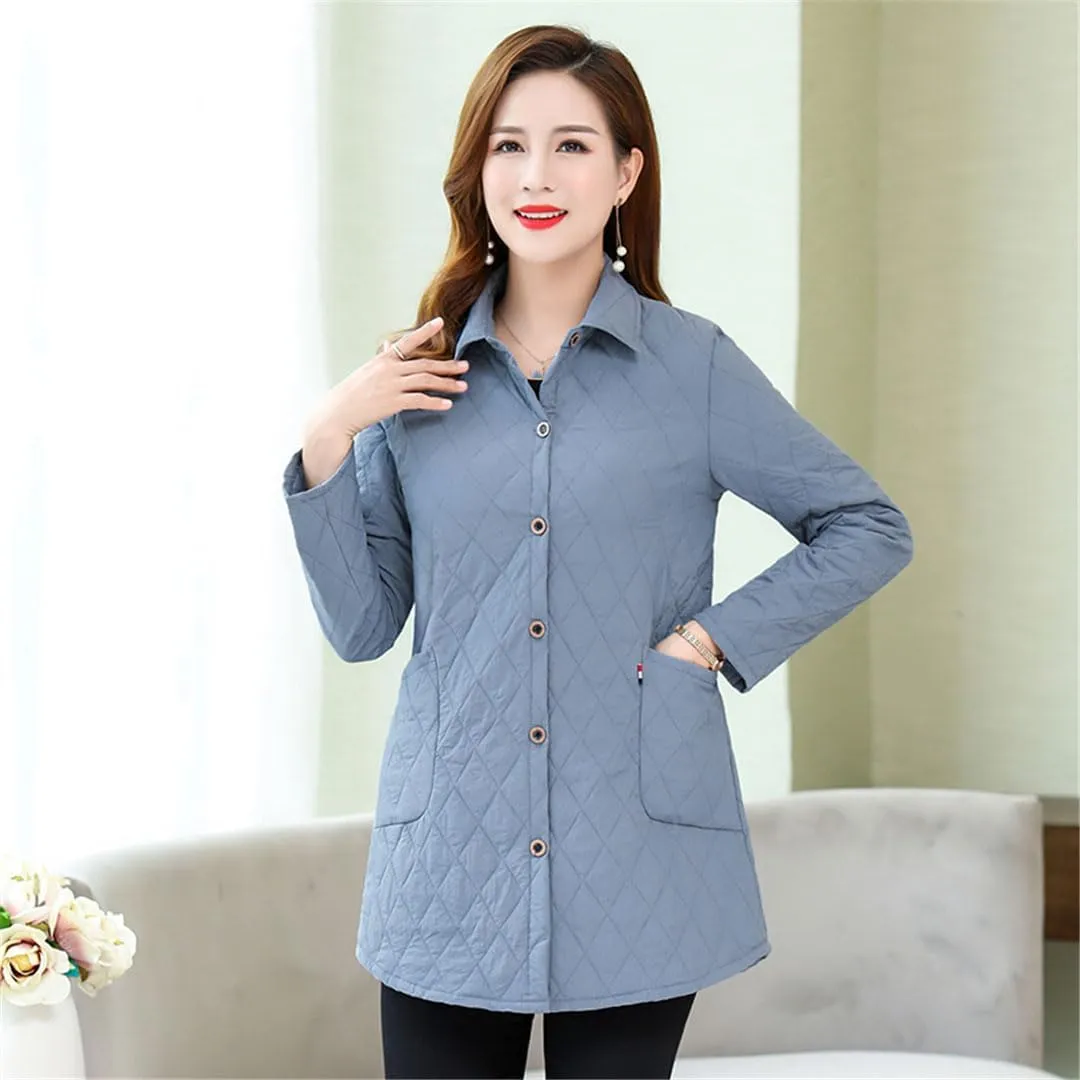 Zadaos Thin Quilted Jacket Autumn Winter Warm Long-Sleeved Jacket Parkas Women Cotton-Padded Cotton Coat