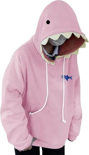 ZWRXW Women's Shark Hoodies Causal Long Sleeve Hooded Sweatshirts Trendy Fall Cute Pullover Outfits Tops with Kangaroo Pocket