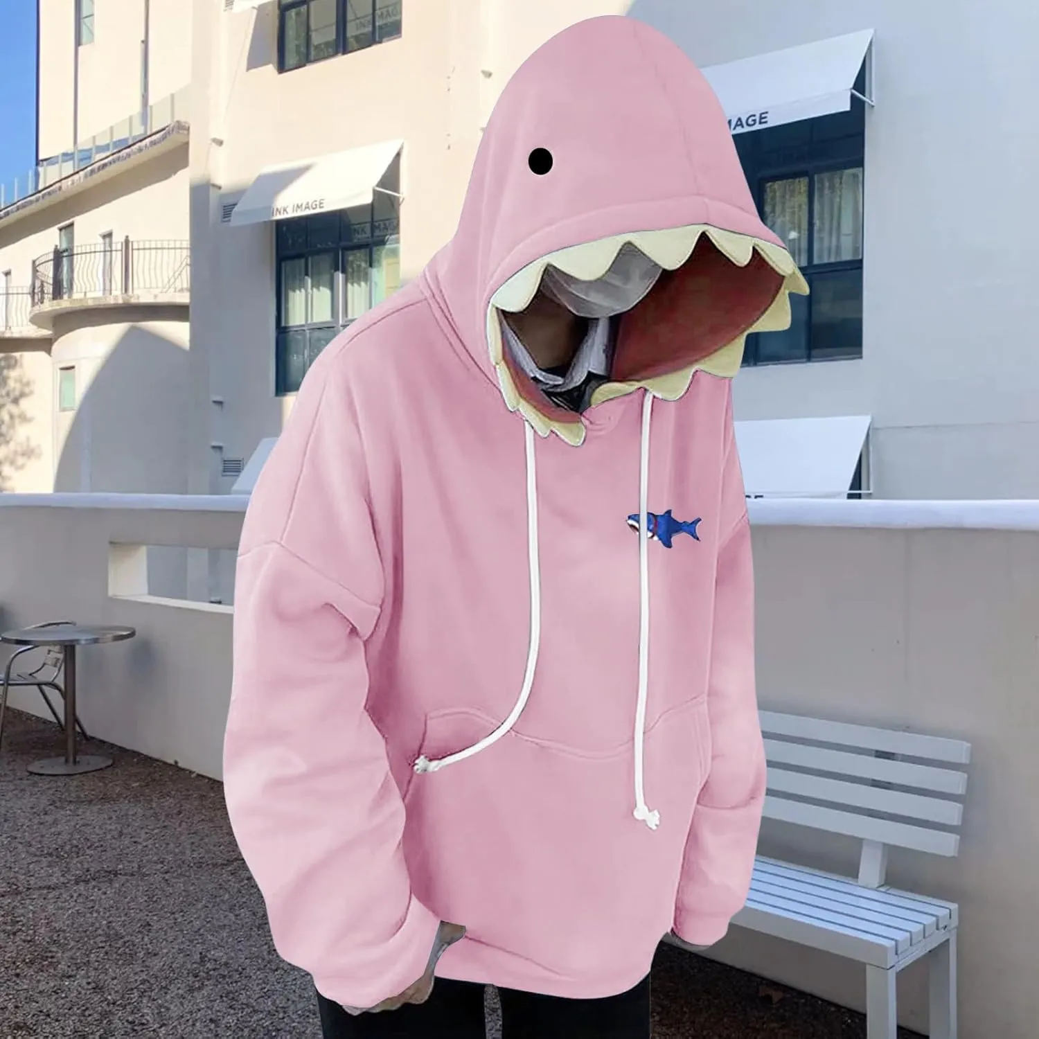 ZWRXW Women's Shark Hoodies Causal Long Sleeve Hooded Sweatshirts Trendy Fall Cute Pullover Outfits Tops with Kangaroo Pocket