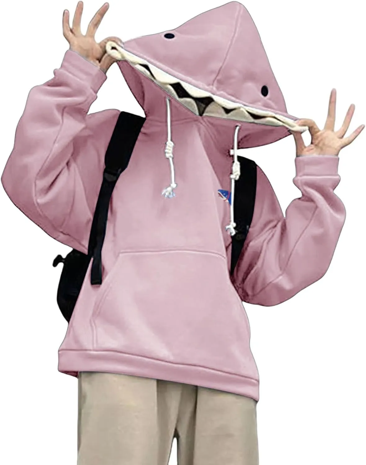 ZWRXW Women's Shark Hoodies Causal Long Sleeve Hooded Sweatshirts Trendy Fall Cute Pullover Outfits Tops with Kangaroo Pocket